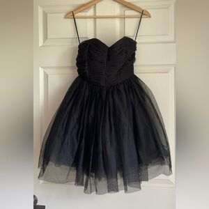 Zara XS mini strapless dress black tulle
